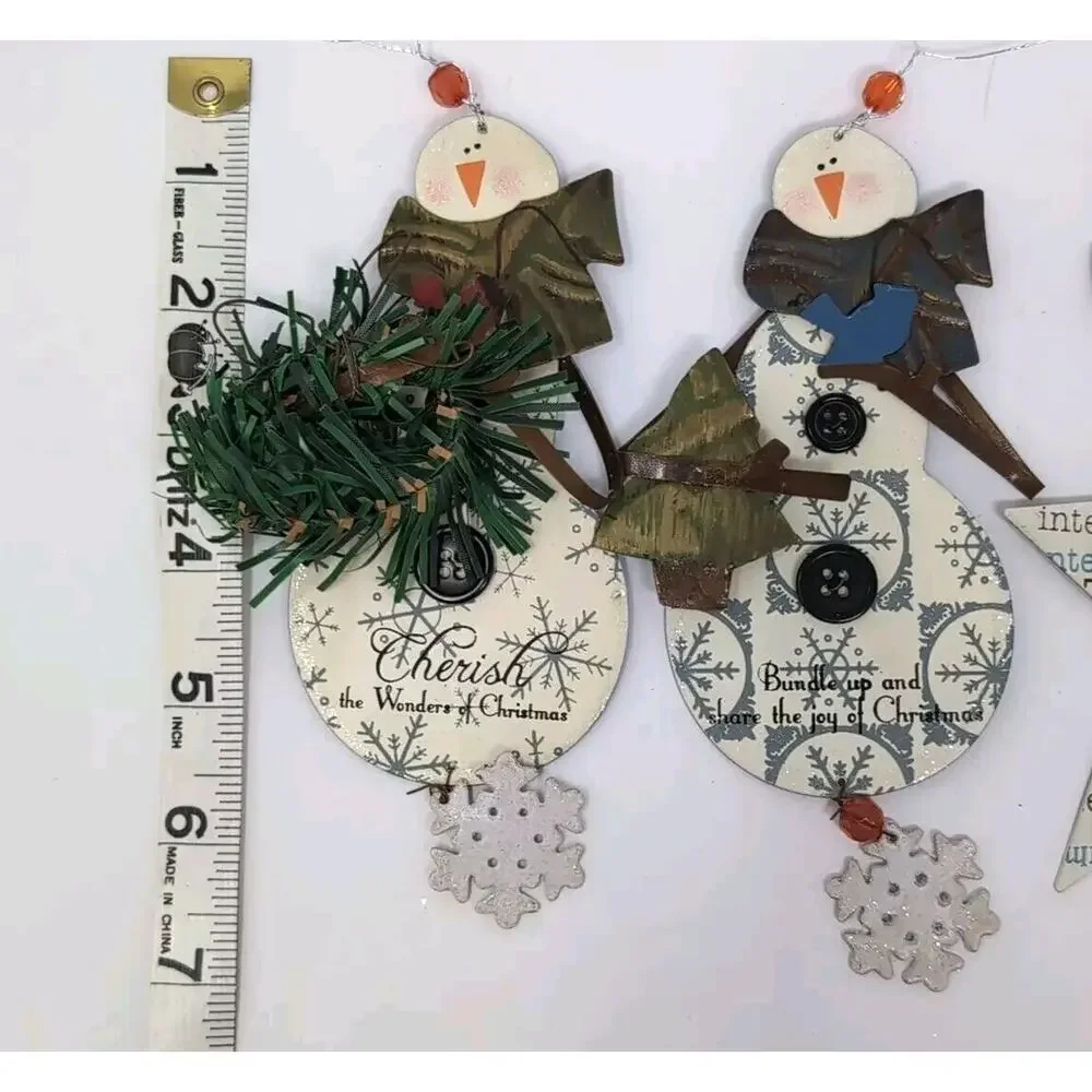 Snowman Santa Christmas Ornaments‎ Metal Winter Dreams 2 Boxes 4 pc NEW NWT